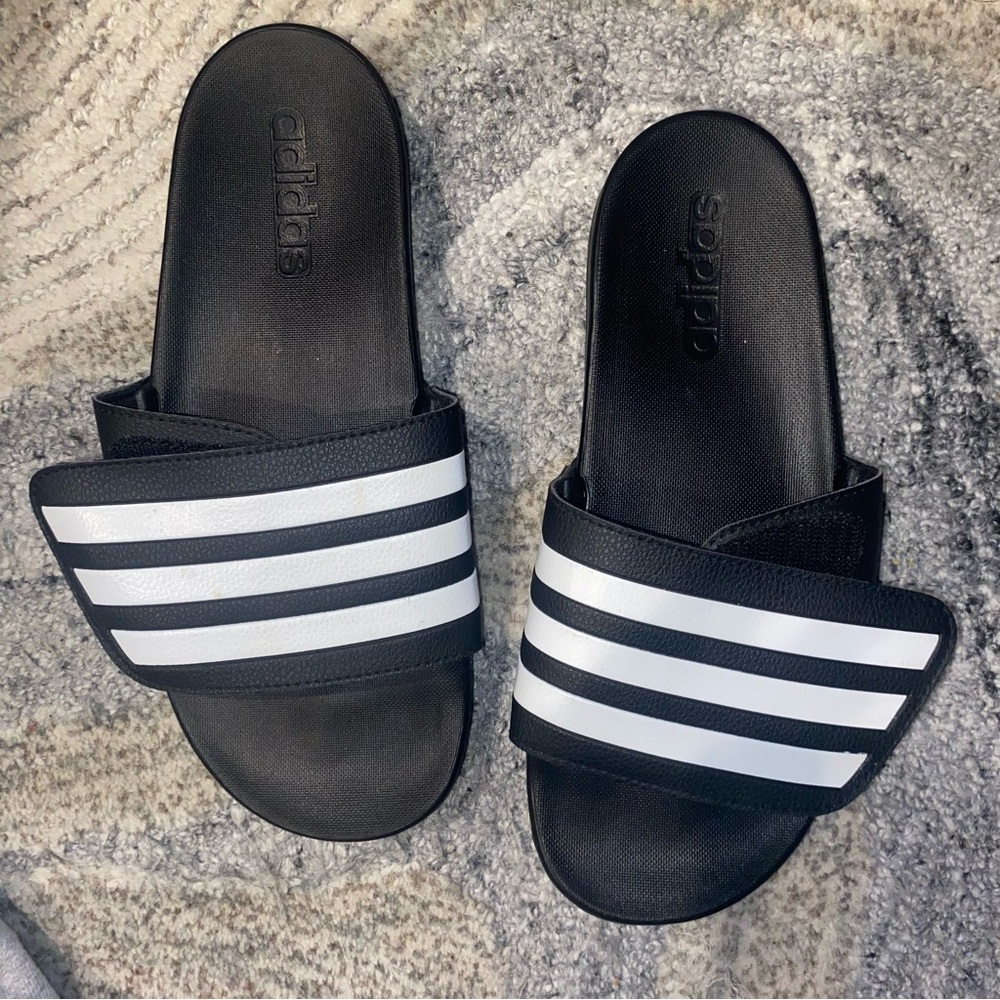 ADIDAS Striped Velcro Cushioned Slide Unisex Sandals
